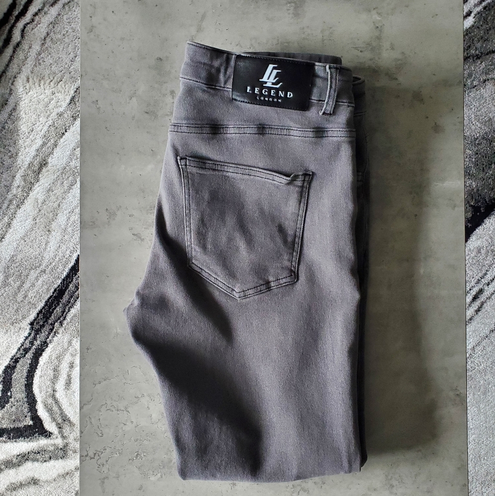 Legend London Distressed Grey Slimfit Stetch Jeans W36 L30